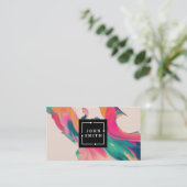 Carte De Visite Graffiti bleu moderne Cool Art Abstrait (Debout devant)