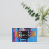 Carte De Visite Graffiti bleu moderne Cool Art Abstrait (Debout devant)