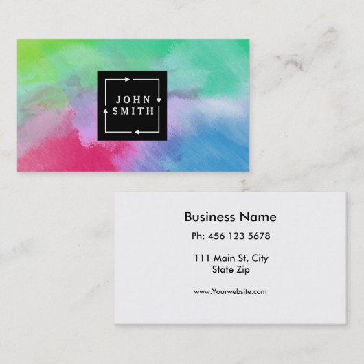 Carte De Visite Graffiti bleu moderne Cool Art Abstrait (Devant / Derrière)