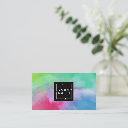 Carte De Visite Graffiti bleu moderne Cool Art Abstrait (Debout devant)