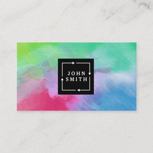 Carte De Visite Graffiti bleu moderne Cool Art Abstrait (Devant)