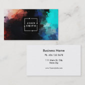 Carte De Visite Graffiti bleu moderne Cool art Abstrait (Devant / Derrière)