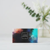 Carte De Visite Graffiti bleu moderne Cool art Abstrait (Debout devant)