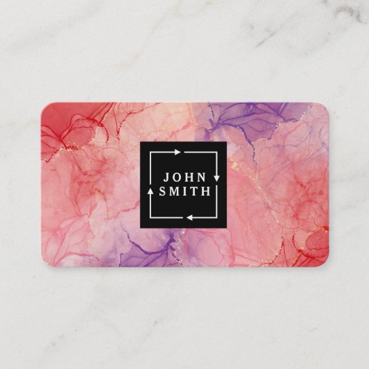 Carte De Visite Graffiti bleu moderne Cool Art Abstrait (Devant)