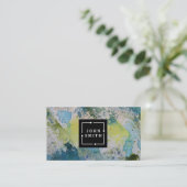 Carte De Visite Graffiti bleu moderne Cool Art Abstrait Business C (Debout devant)