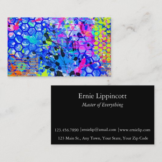 Carte De Visite Graffiti Sea Abstrait (Devant / Derrière)