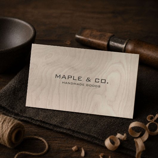 Carte De Visite Grain de bois artisanat fait main