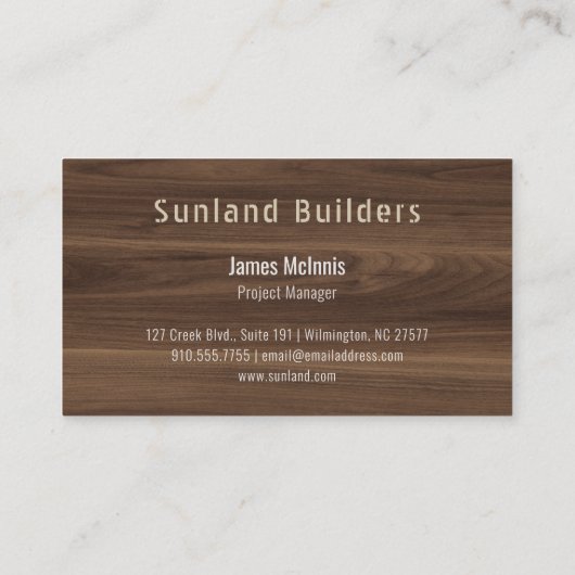 Carte De Visite Grain de bois Brown (Dos)