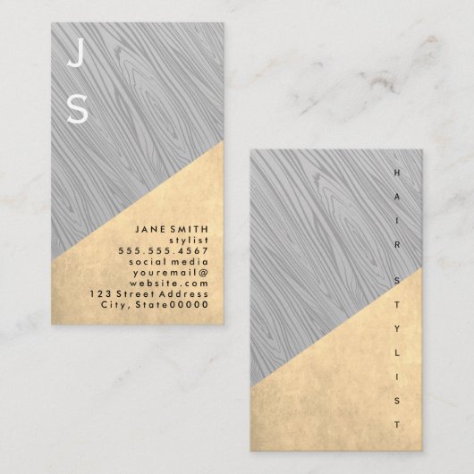 Carte De Visite Grain de bois et texture (Devant / Derrière)