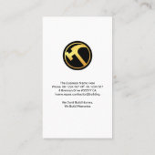 Carte De Visite Grain de bois fin Marteau créatif Icon Handyman (Dos)