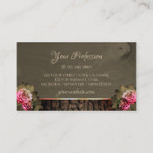 Carte De Visite Grain de bois foncé Brown Roses roses roses nature (Dos)