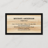 Carte De Visite Grain de bois Maison noire Toiture Toiture de cons (Dos)