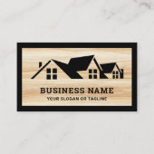 Carte De Visite Grain de bois Maison noire Toiture Toiture de cons (Devant)