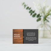 Carte De Visite Grain de bois | Marbre noir | Texture noire (Debout devant)