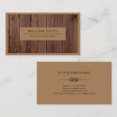 Carte De Visite Grain de bois moderne professionnel (Devant / Derrière)
