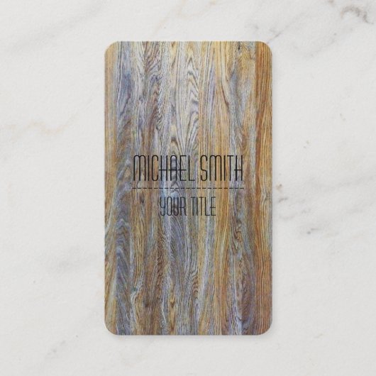 Carte De Visite Grain de bois moderne professionnel #4 (Devant)