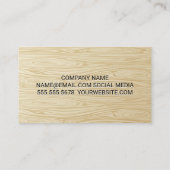 Carte De Visite Grain de bois | Monogramme (Dos)