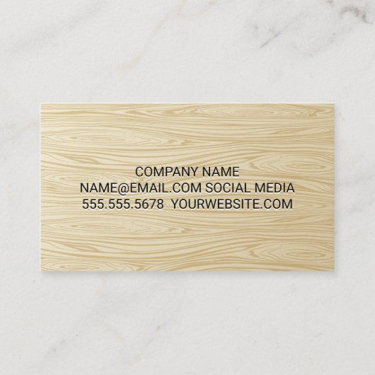 Carte De Visite Grain de bois | Monogramme (Dos)