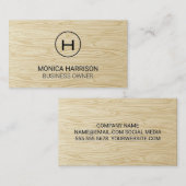 Carte De Visite Grain de bois | Monogramme (Devant / Derrière)