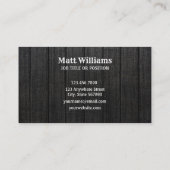 Carte De Visite Grain de bois noir rustique occidental (Dos)