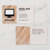 Carte De Visite Grain de bois / Technologie (Devant / Derrière)