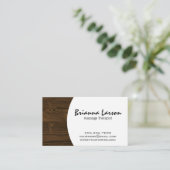 Carte De Visite Grain de bois | Thérapeute de massage (Debout devant)