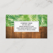 Carte De Visite Grain en bois argenté de feuille de palme (Dos)