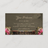 Carte De Visite Grain en bois foncé Brown Roses roses roses Arbre  (Dos)
