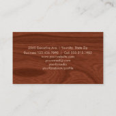 Carte De Visite Grain en bois professionnel élégant moderne (Dos)