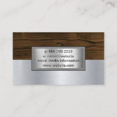 Carte De Visite Grain métallique et grain de bois (Dos)