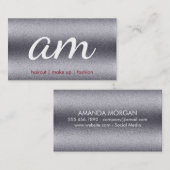 Carte De Visite Grain métallique | Initiales (Devant / Derrière)