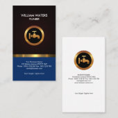 Carte De Visite Grain saisissant en bois d'eau bleue d'icône de (Devant / Derrière)