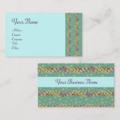 Carte De Visite GRAINES BLANCHES , bleu clair jaune vert rose viol (Devant / Derrière)
