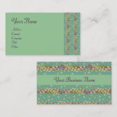 Carte De Visite GRAINES BLANCHES, vert clair vert rose (Devant / Derrière)