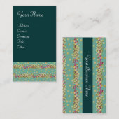 Carte De Visite GRAINES BLANCHES, vert clair vert rose (Devant / Derrière)