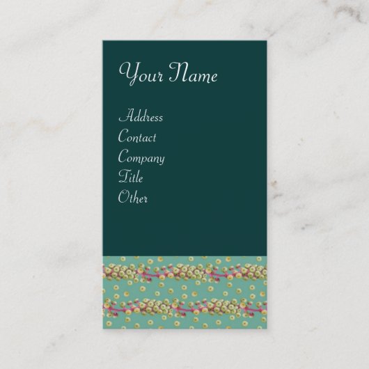 Carte De Visite GRAINES BLANCHES, vert clair vert rose (Devant)