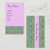 Carte De Visite GRAINES BLANCHES, vert clair vert rose (Devant / Derrière)