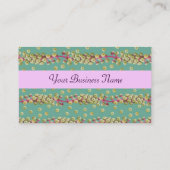 Carte De Visite GRAINES BLANCHES, vert clair vert rose (Dos)