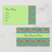 Carte De Visite GRAINES BLANCHES, vert clair vert rose violet (Devant / Derrière)