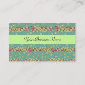 Carte De Visite GRAINES BLANCHES, vert clair vert rose violet (Dos)