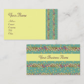 Carte De Visite GRAINES BLANCHES, vert clair vert rose violet (Devant / Derrière)