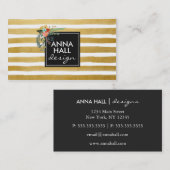 Carte De Visite Graines florales et d'huile d'or modernes (Devant / Derrière)