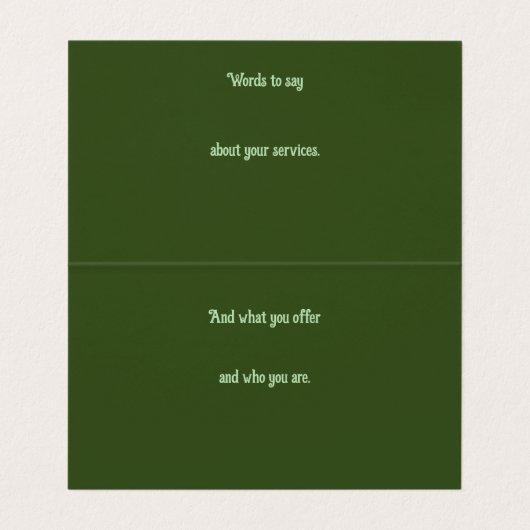 Carte De Visite Graines vertes (Intérieur déplié)