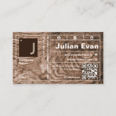 Carte De Visite Grains de bois moderne Typographie audacieuse Mono (Devant)