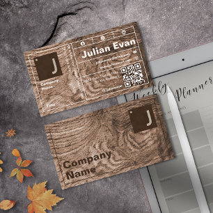 Carte De Visite Grains de bois moderne Typographie audacieuse Mono