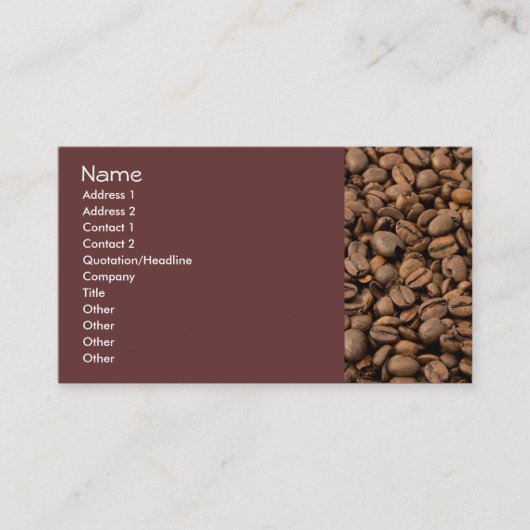 Carte De Visite Grains de café (Devant)