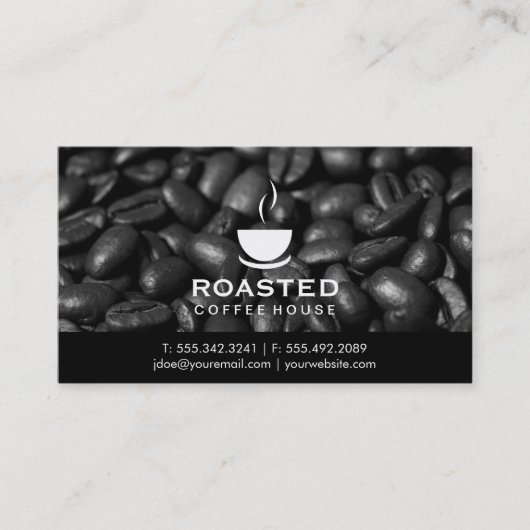 Carte De Visite Grains de café (Devant)