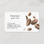 Carte De Visite Grains de café bruns (Dos)
