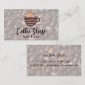 Carte De Visite Grains de Café | Café Restaurant (Devant / Derrière)