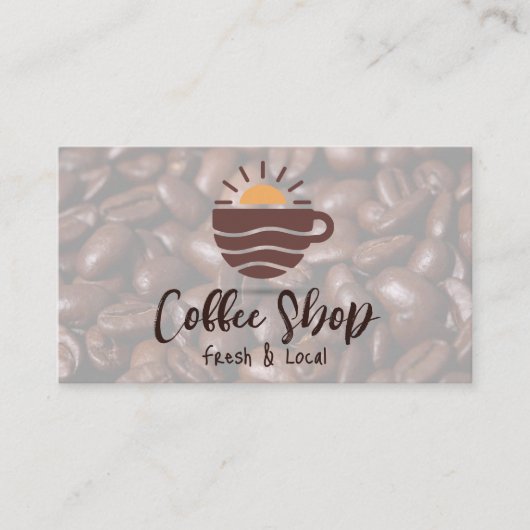 Carte De Visite Grains de Café | Café Restaurant (Devant)